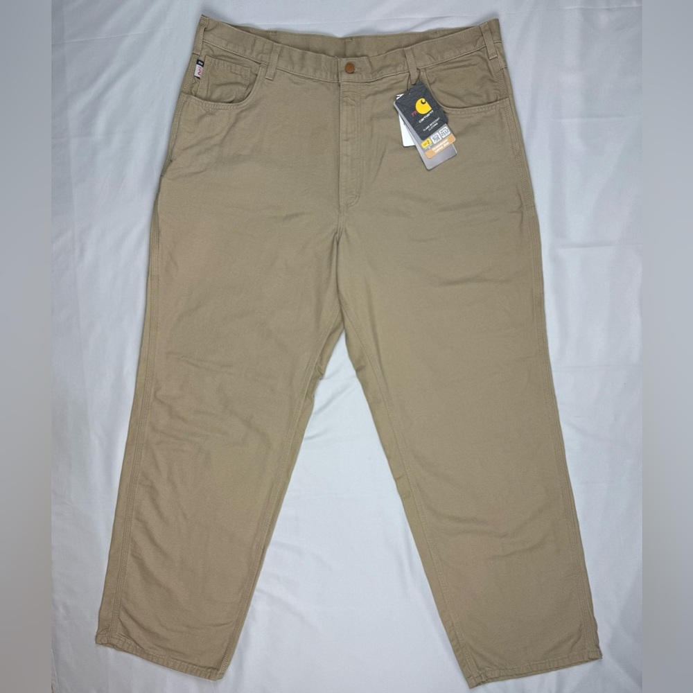 Carhartt FR Mens Midweight Canvas Pants 42 x 34 Flat Front Flame Resistant A3